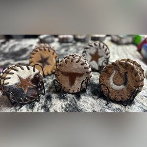Western Leather Coasters Set